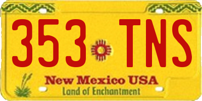 NM license plate 353TNS