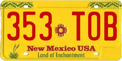 NM license plate 353TOB