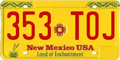 NM license plate 353TOJ