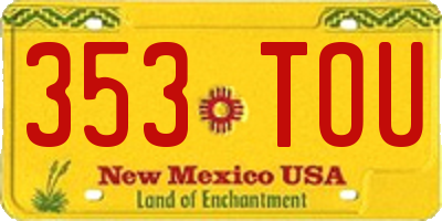 NM license plate 353TOU