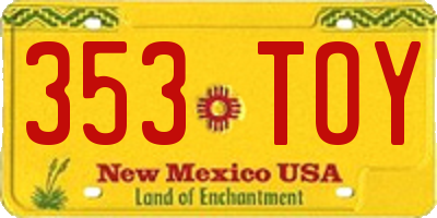 NM license plate 353TOY