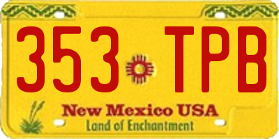NM license plate 353TPB
