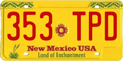 NM license plate 353TPD