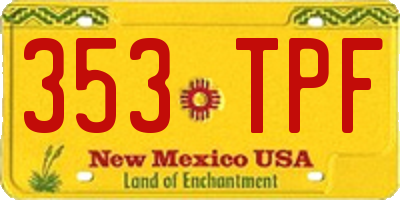 NM license plate 353TPF