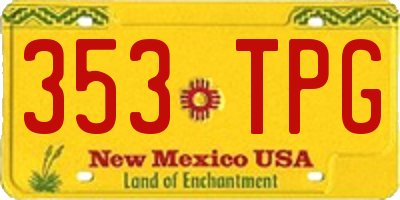 NM license plate 353TPG