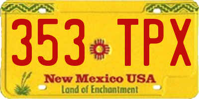NM license plate 353TPX