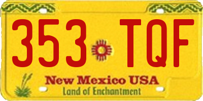 NM license plate 353TQF