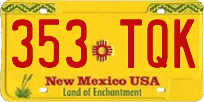 NM license plate 353TQK