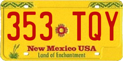 NM license plate 353TQY