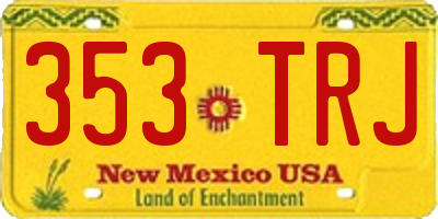 NM license plate 353TRJ