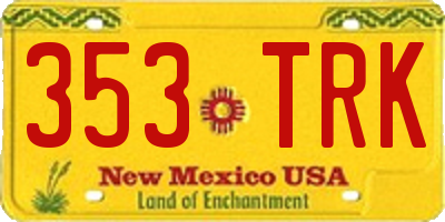 NM license plate 353TRK