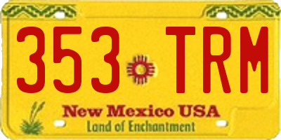 NM license plate 353TRM