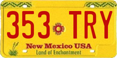 NM license plate 353TRY