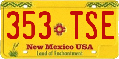 NM license plate 353TSE