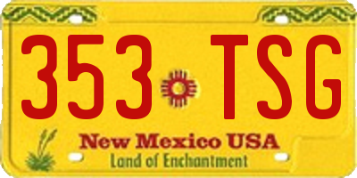 NM license plate 353TSG