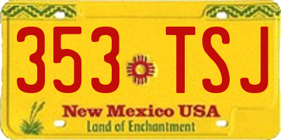 NM license plate 353TSJ