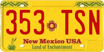 NM license plate 353TSN