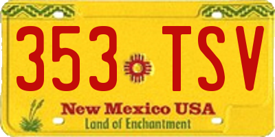 NM license plate 353TSV