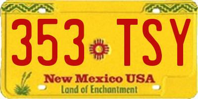 NM license plate 353TSY