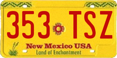 NM license plate 353TSZ