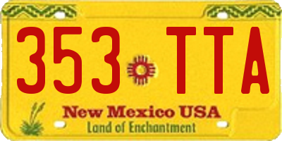 NM license plate 353TTA