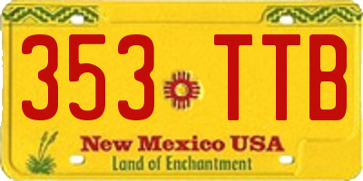 NM license plate 353TTB