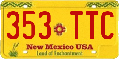NM license plate 353TTC