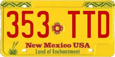 NM license plate 353TTD