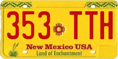 NM license plate 353TTH
