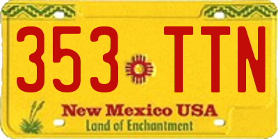 NM license plate 353TTN