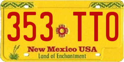 NM license plate 353TTO