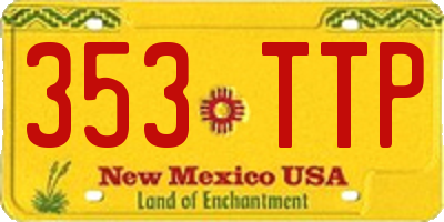 NM license plate 353TTP