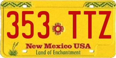 NM license plate 353TTZ