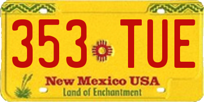 NM license plate 353TUE