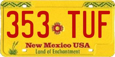 NM license plate 353TUF
