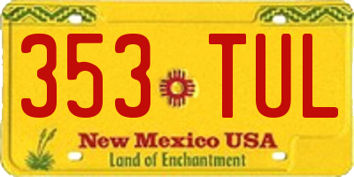 NM license plate 353TUL