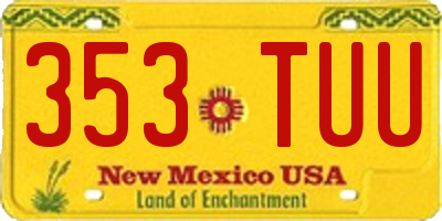 NM license plate 353TUU