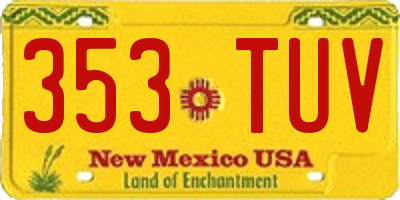 NM license plate 353TUV