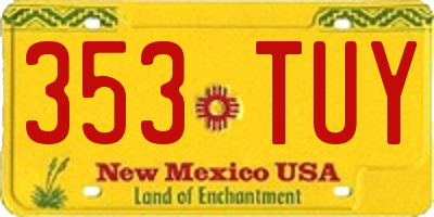 NM license plate 353TUY