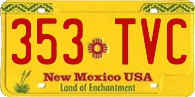 NM license plate 353TVC