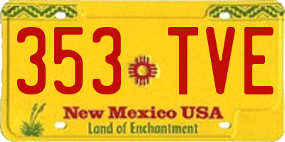 NM license plate 353TVE