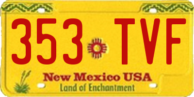 NM license plate 353TVF