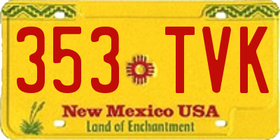NM license plate 353TVK