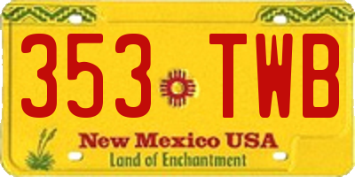 NM license plate 353TWB