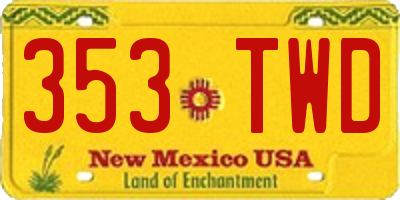NM license plate 353TWD