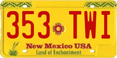 NM license plate 353TWI