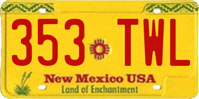NM license plate 353TWL