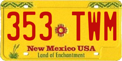 NM license plate 353TWM