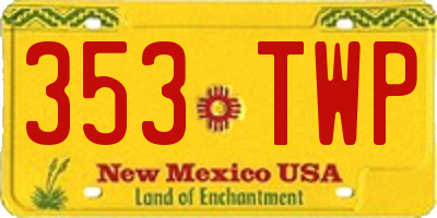 NM license plate 353TWP