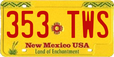 NM license plate 353TWS